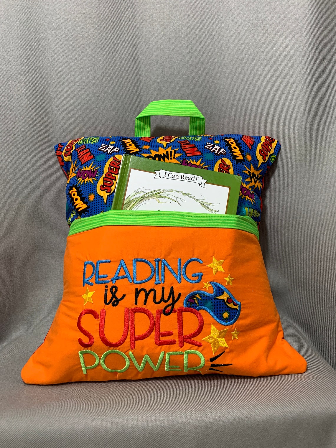 Reading Pillow Kids Reading Pillow Pocket Pillow Birthday Gift Book
