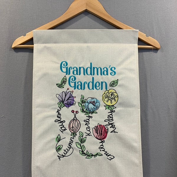 Embroidered Garden Flags Etsy
