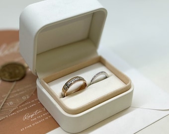 Double Wedding Ring Box Daily Australia Dispatch Wedding Ceremony Engagement Proposal Gift Jewellery Box Jewellery Tools Packaging