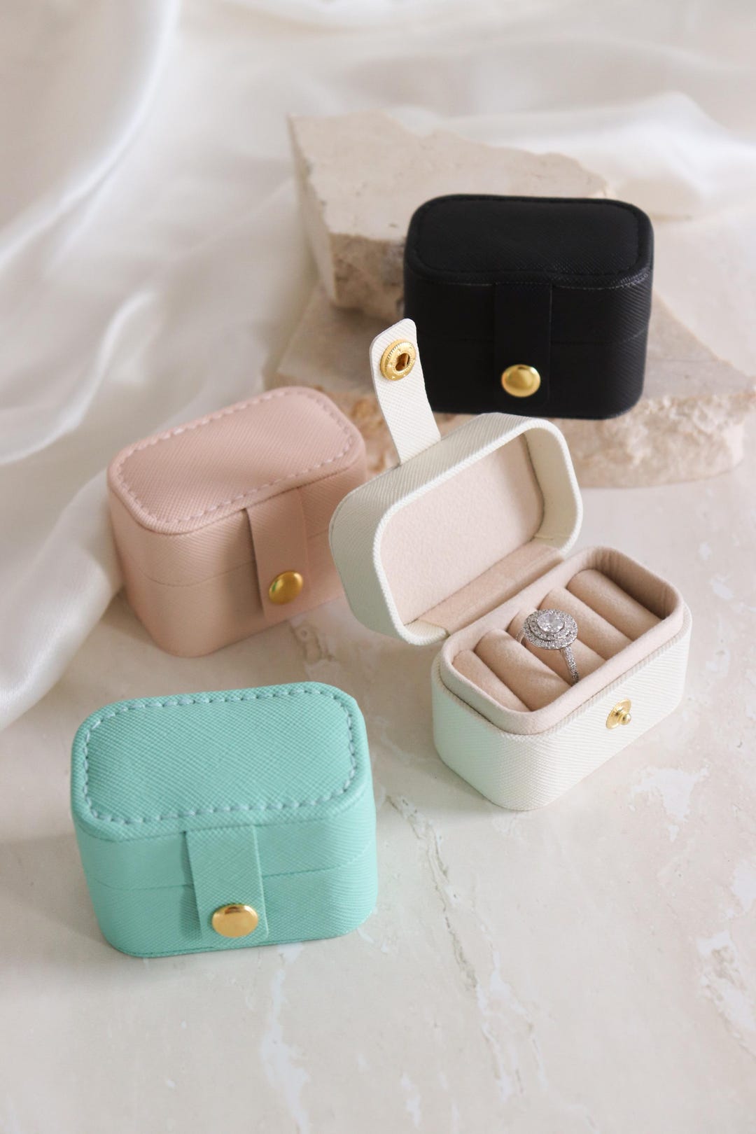 Mini Jewellery Ring Box Custom Lux Multi Ring Box Bridesmaid Proposal ...