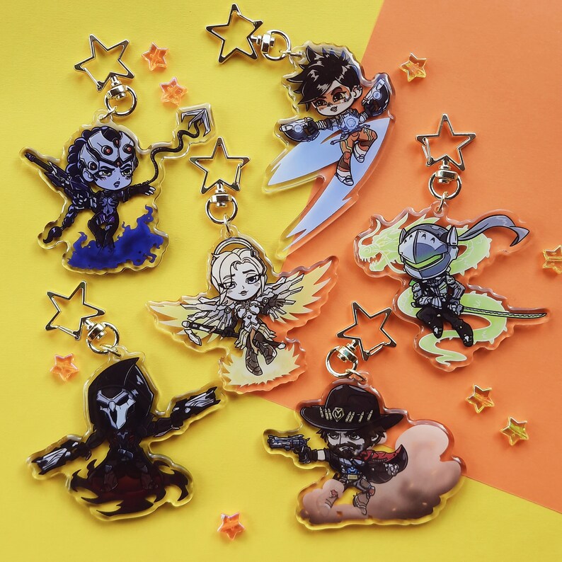 OVERWATCH 2 acrylic charms / keychains with epoxy 3 inch Etsy