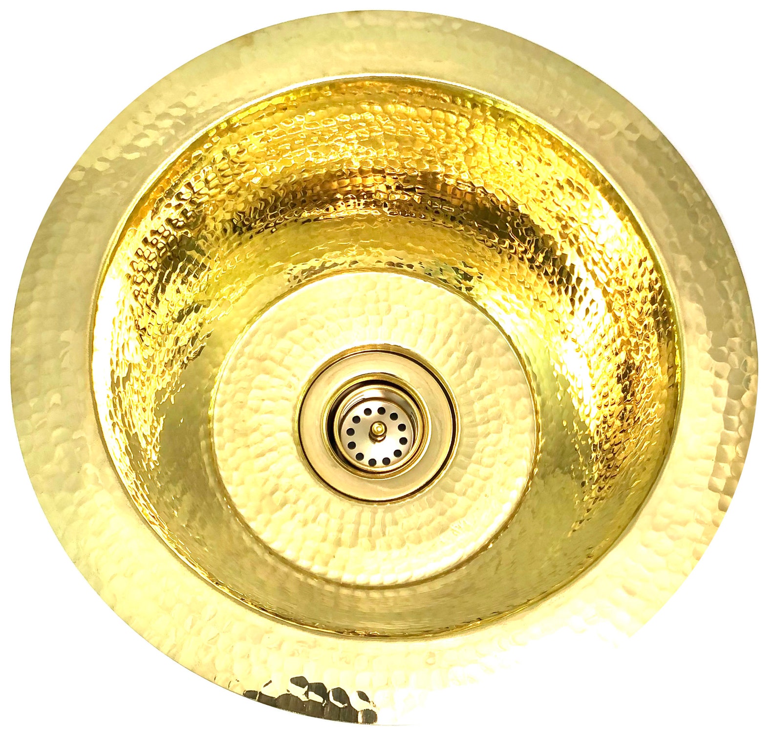 Round 8 Mini Bar sink in Shiny Hammered Brass Bar Sink Etsy