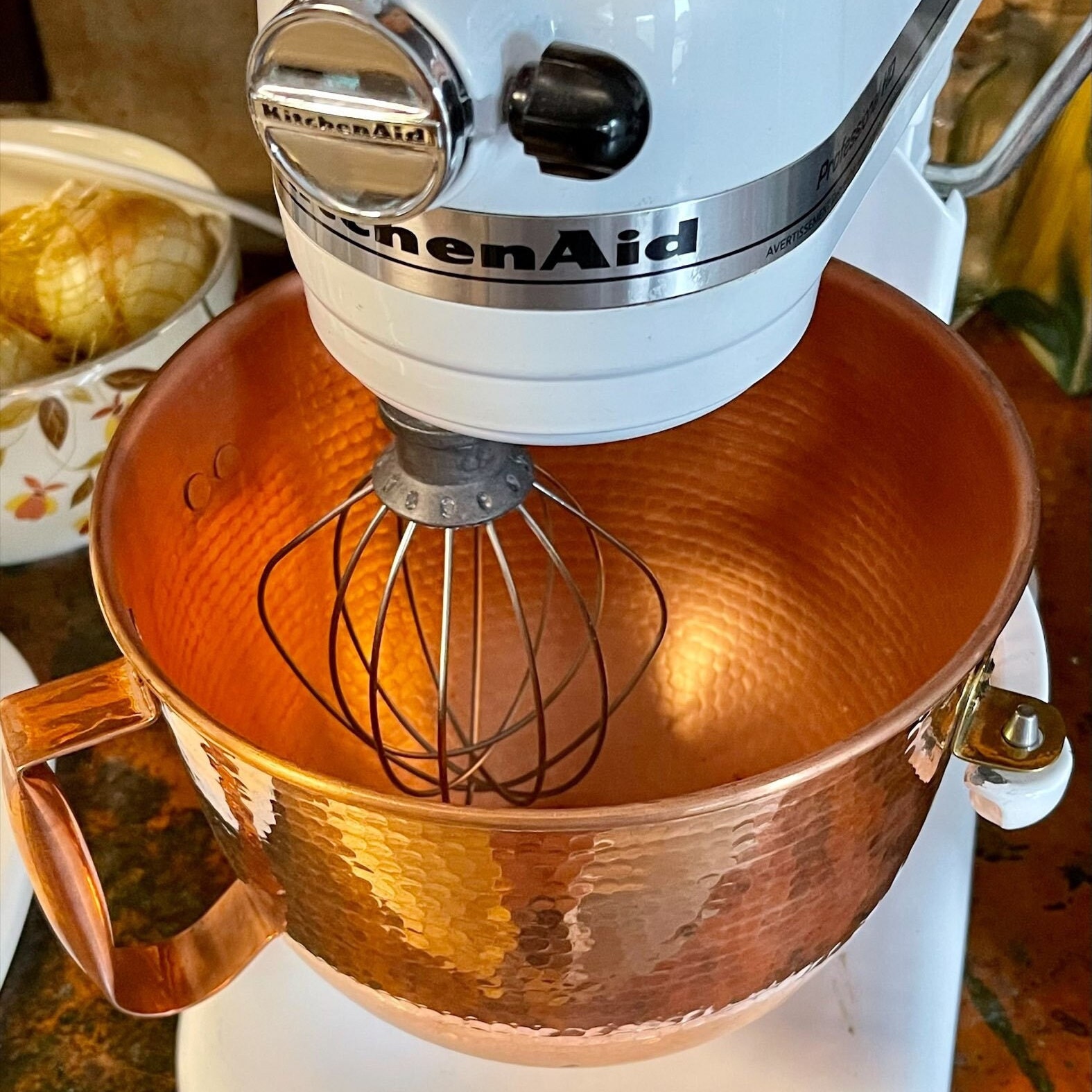 Hammered Copper Mixer Bowl Will Fit Kitchenaid KG Model Only Shiny