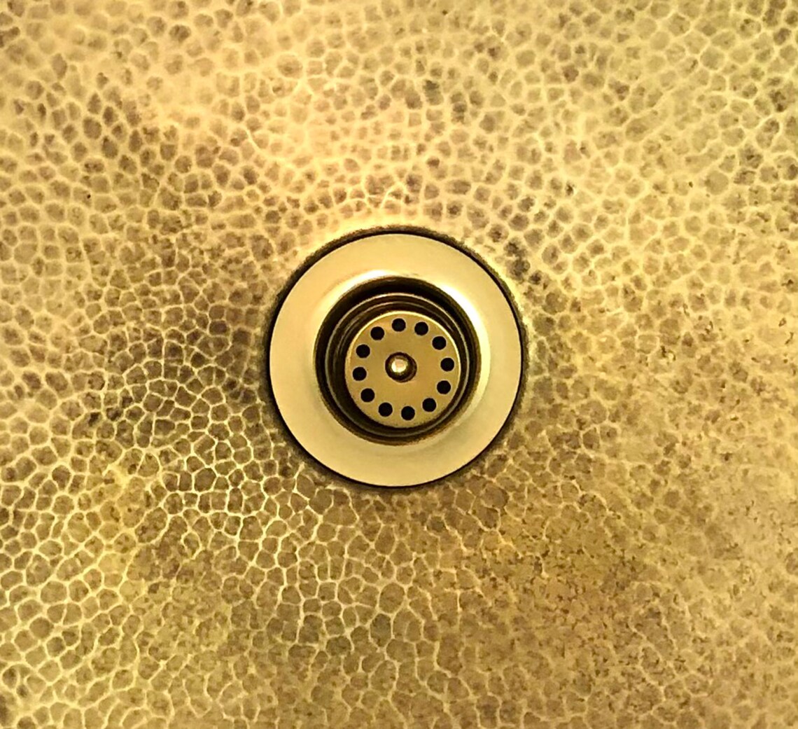 Round Brass 17 Bar sink in Rustic Hammered Brass Etsy