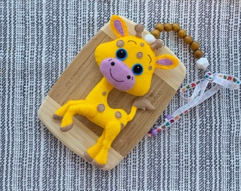 Giraffe Stroller Mobile Safari Nursery Decor Giraffe Stroller Lanyard Stuffed Animals Toy Baby Boy Girl  Gift Crib Hanger Baby Crib Mobile