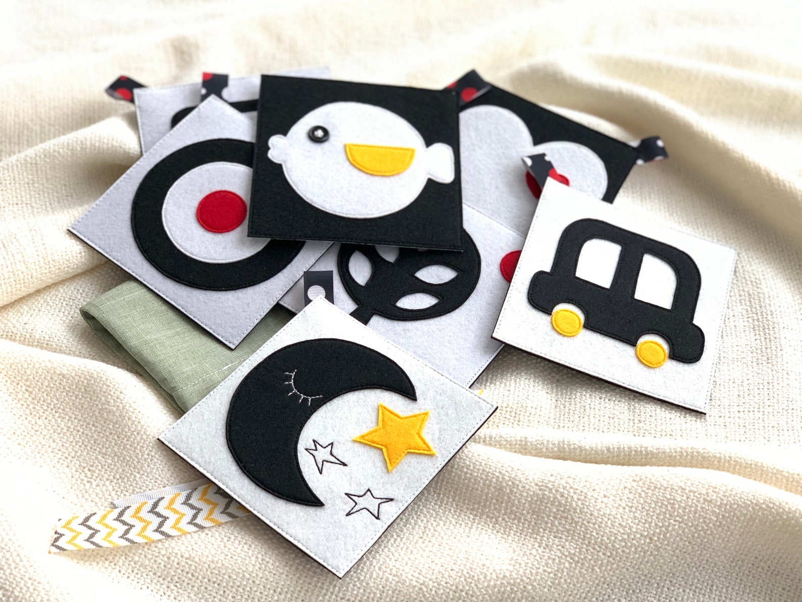 High Contrast Baby Black White Card Set Flash Cards Baby Visual ...