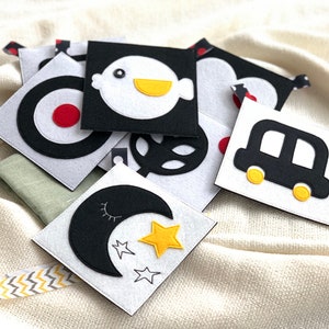 Contraste élevé bébé noir blanc jeu de cartes cartes Flash bébé stimulation visuelle activités éducatives nourrissons tout-petits ventre temps jouet cadeau 0-12