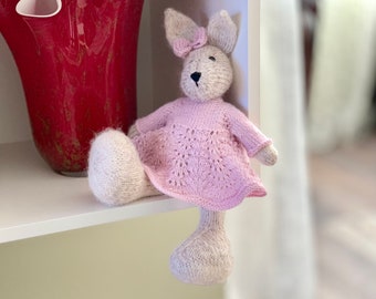 Bunny Doll Stuffed Toy Birthday Gift Crocheted Rabbit Doll