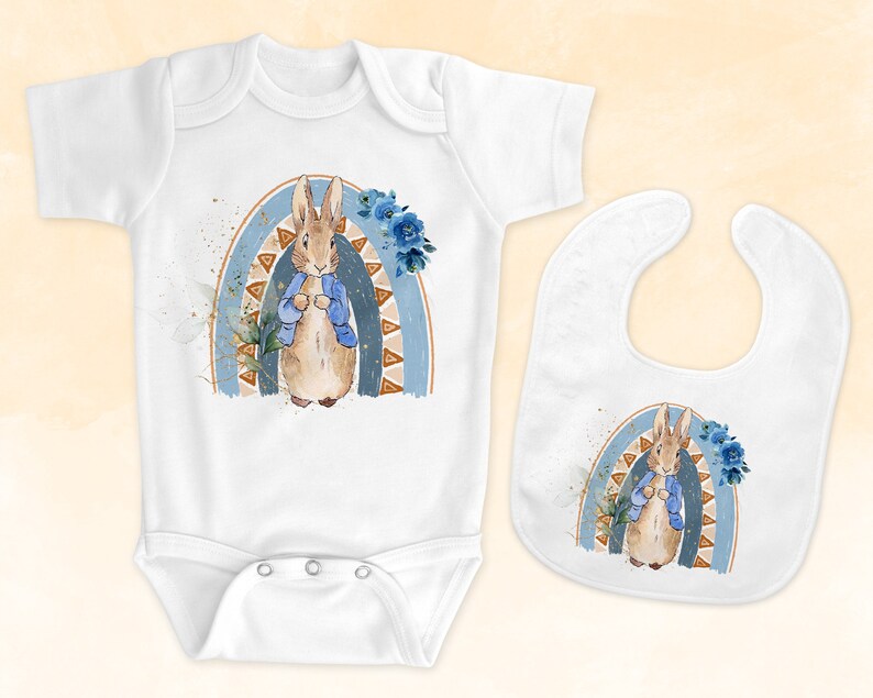 Baby Floral Peter Rabbit Bunny Sublimation Designs Instant Download PNG File Digital Download Birthday Card Design