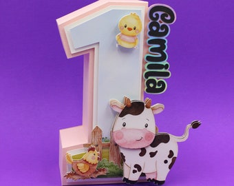 Farm Birthday 3D Number: Old McDonald Party Decoration
