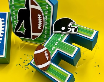Personalized Football Paper Letters: Birthday Party Decorations