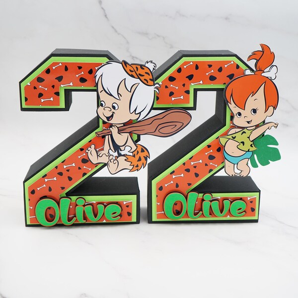 Pebbles Flintstones birthday, Pebbles party decor, PAPER Pebbles 3D letter, Bamm bamm party decor, Bamm bamm 3D letter, Bamm bamm flinstones