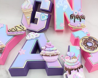 Candy Land 3D Letters: Ice Cream Party Decorations
