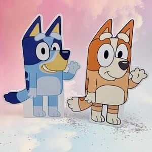 Bluey center piece, Bluey decorations, Bluey Cutouts, Bluey props, Bluey theme party, Bluey Party Decoration, Bluey dog props, Matte Props