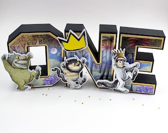 Where the wild things are birthday, Where The Wild Things sign, Paper letters, Where the Wild thing party decorations.