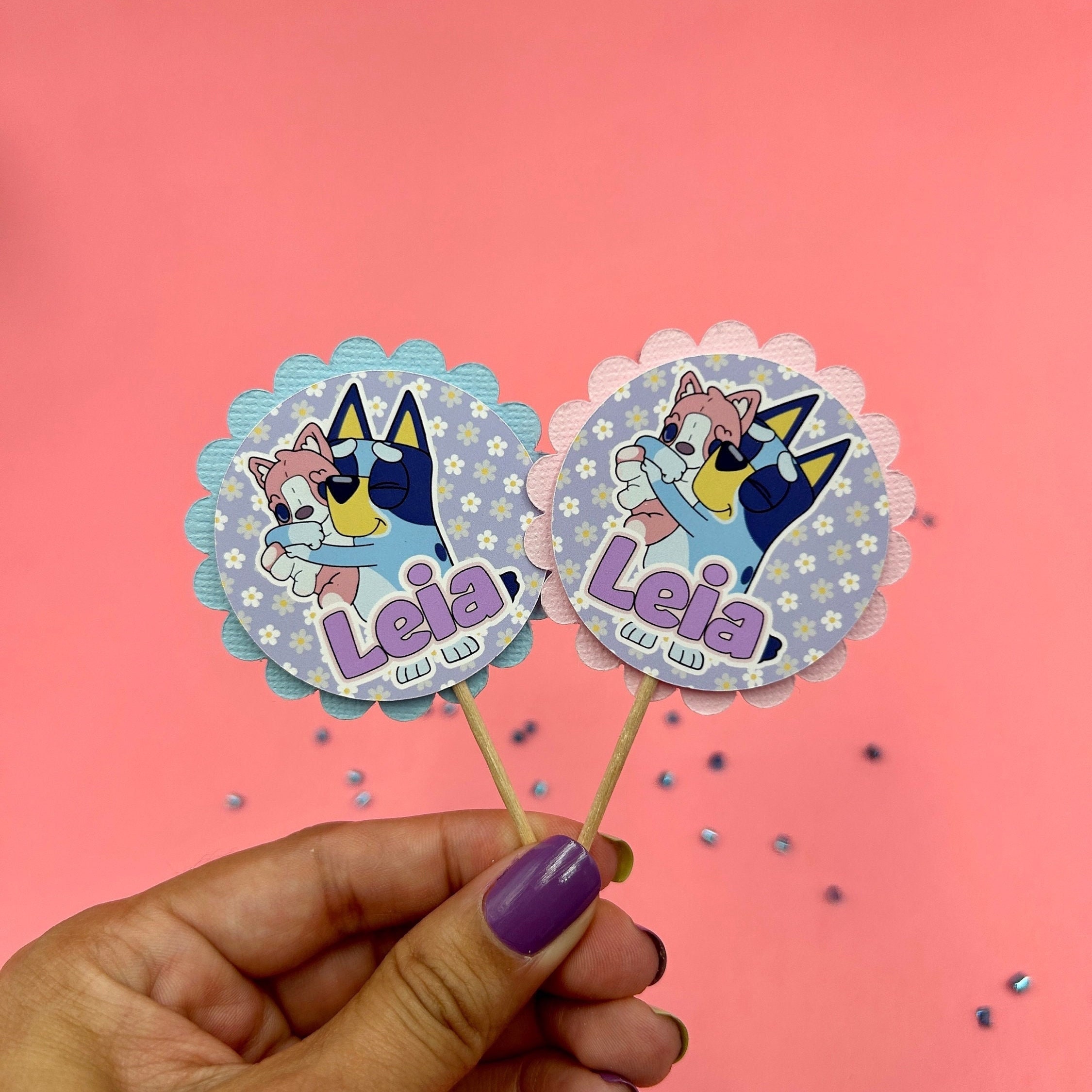Bluey Glossy Mini Cupcake Toppers