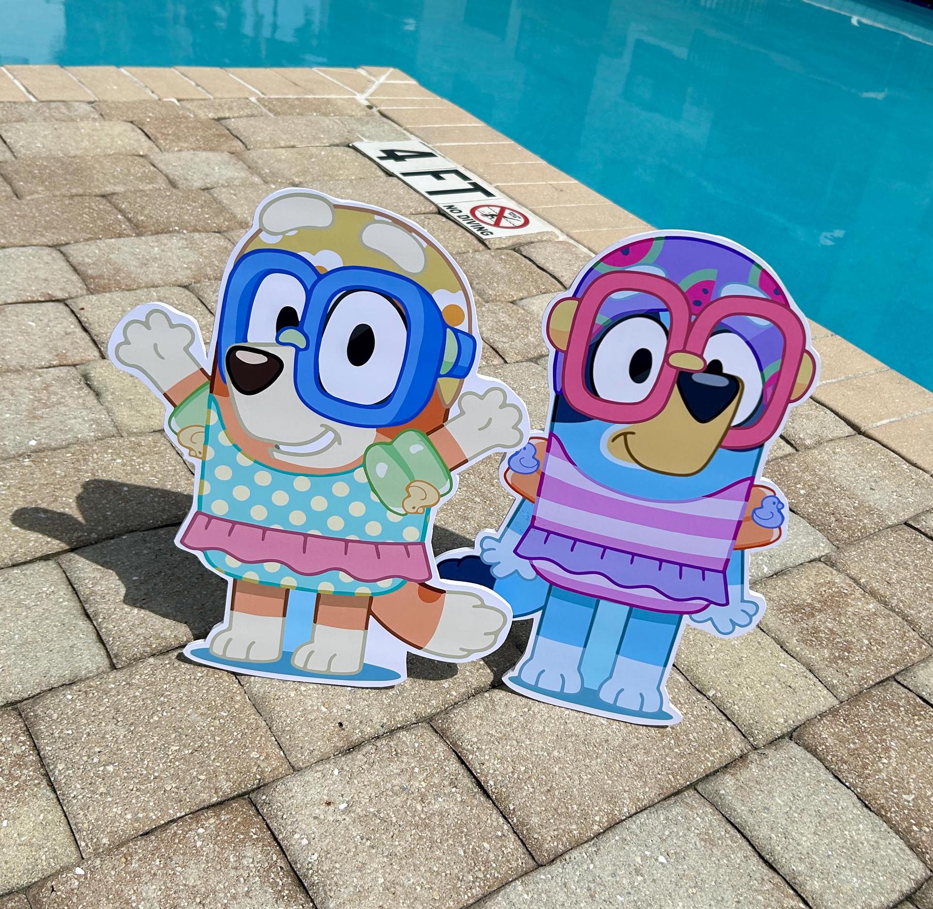 Bluey Pool Theme Cutouts