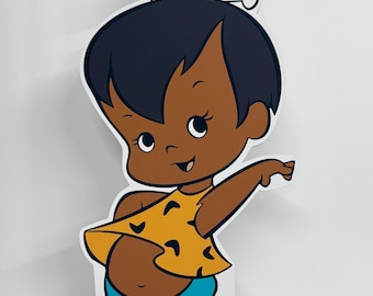 African american Pebbles Flintstones Birthday Party Centerpiece Cutout