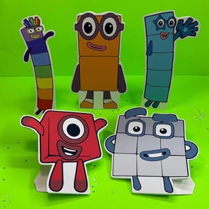Numberblocks Party Decor: Matte Number Cutouts, Centerpieces