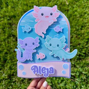 Axolotl Cake Topper: Axolotl Birthday Party Decor