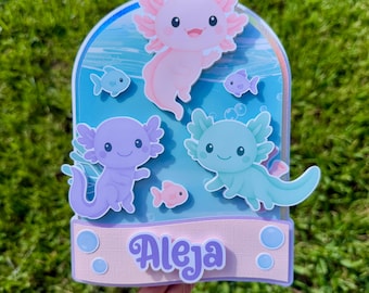 Axolotl Cake Topper: Axolotl Birthday Party Decor