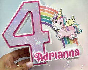 Unicorn Party Supply – 3D Rainbow Birthday Decoration - Girl Party