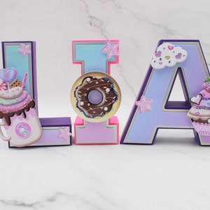 Candy Land decorations, Ice cream party decorations, Candy land 3D letters, Room decor, Girl birthday, 3D Ice cream name sing