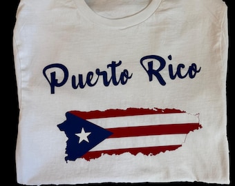 Puerto Ricos flagga-t-shirt med specialdesignad Family Royalty First-signatur