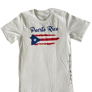 Puerto Rico Island Flagge T-Shirt mit individueller Family Royalty First Signature