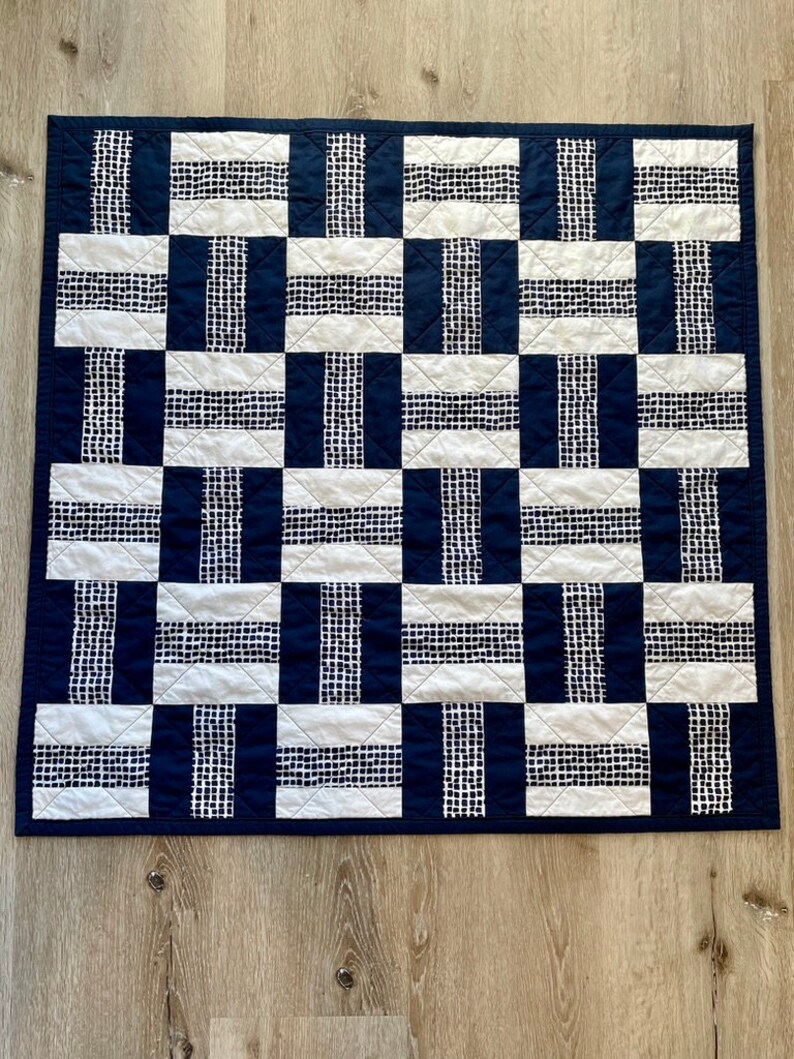 Navy Blue Baby Quilt Etsy