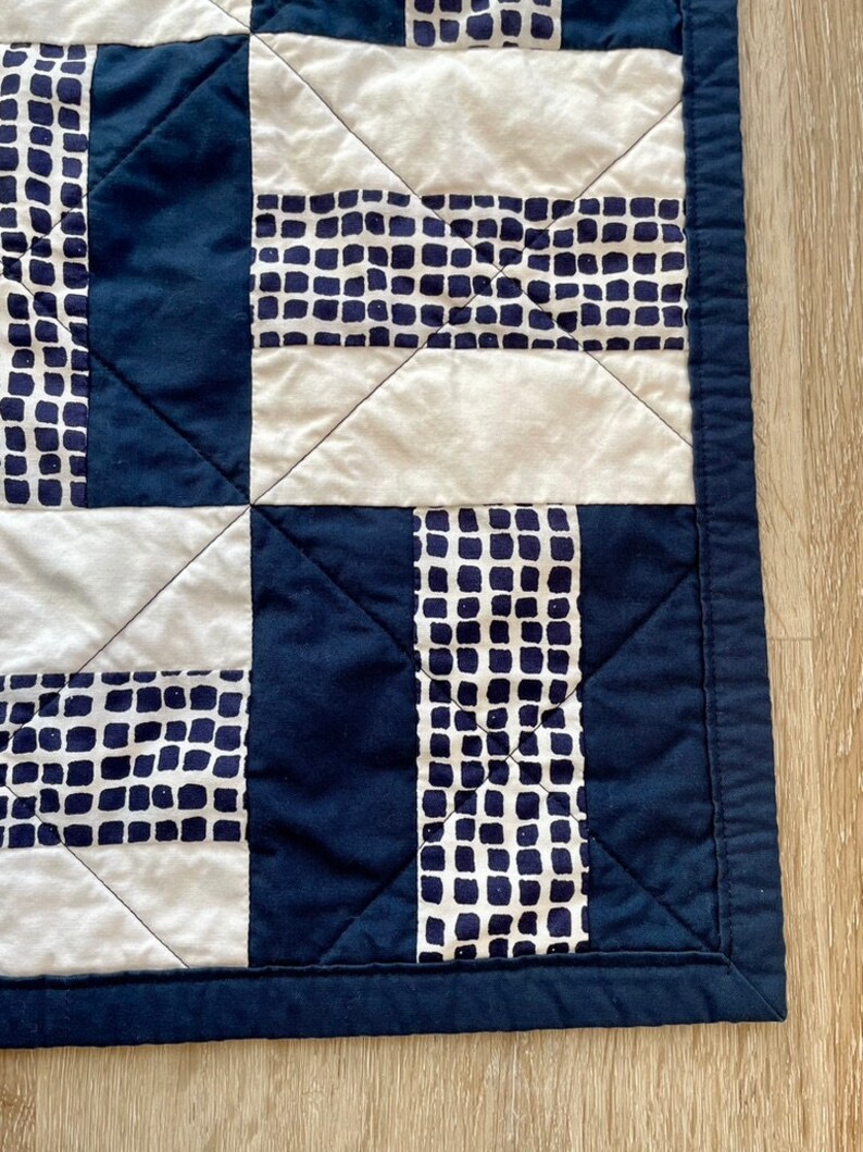 Navy Blue Baby Quilt Etsy