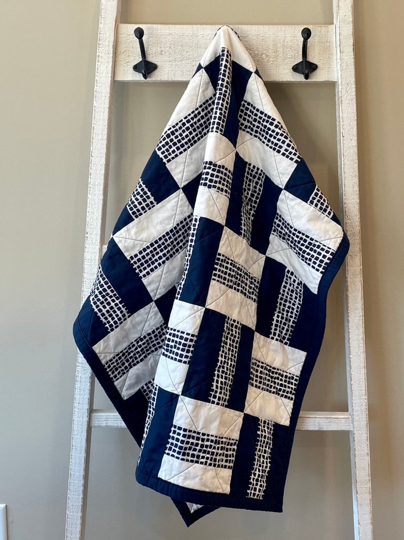 Navy Blue Baby Quilt Etsy