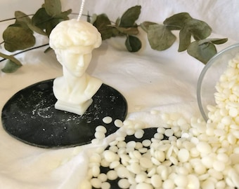 DAVID HEAD CANDLE, vegan soy candle, sculpture candle, room decor, head candle, mythology, Greek statue, sculptor, sustainable, gift