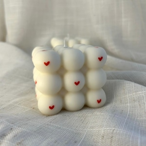 SOJA BUBBLE KERZE; cube Kerze, Vegane Sojakerze, Geschenkidee, boho Kerze, Duftkerze, Dekoration, Blasen Kerze, Runde Kerze, Kasten Kerze