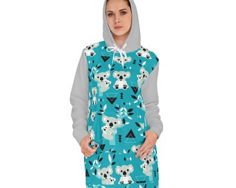 Women's Cute Koala Print Hoodie Dress