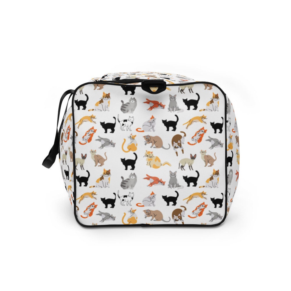 Adorable Large Kitty Cat Print Duffle Bag Gym Bag Overnight Etsy UK