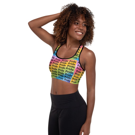 LGBTQ Pride Padded Supportive Sports Bra, Workout, Fitness