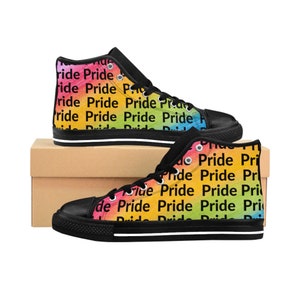 Mens Rainbow Shoes LGBTQ Gay Pride Sneakers Clothing Outfit