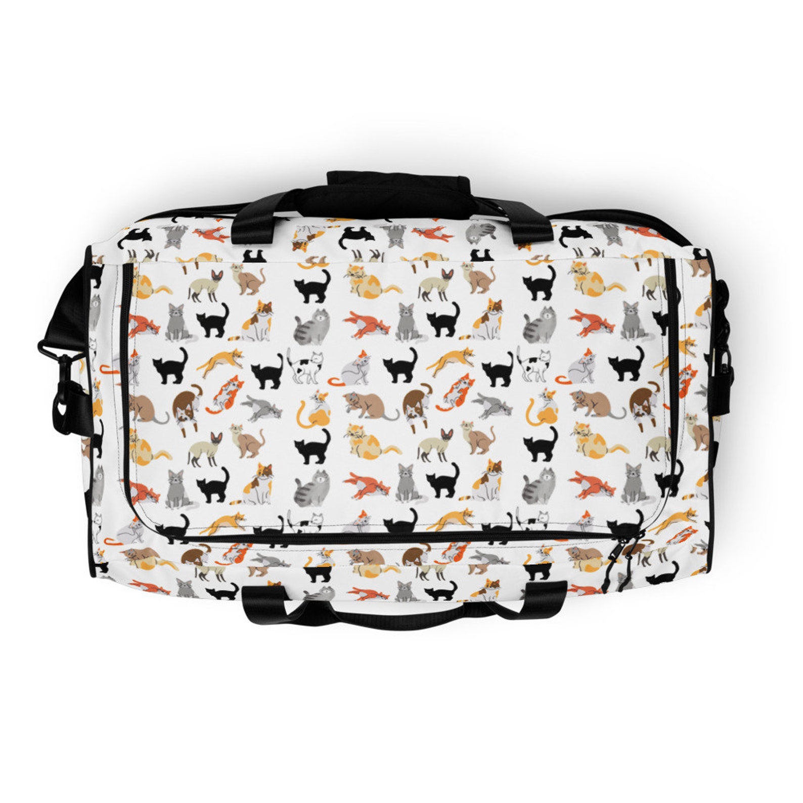 Adorable Large Kitty Cat Print Duffle Bag Gym Bag Overnight Etsy UK