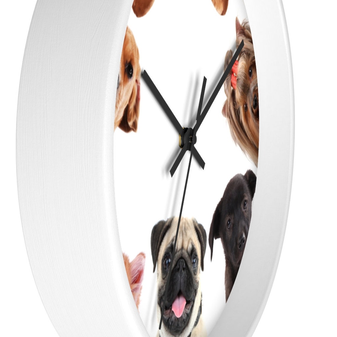 Cute Pet Lovers Wall Clock dogs and a cat Animal Lovers Home Etsy