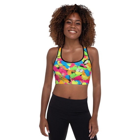 Graffiti Fabulous Padded Sports Bra Workout, Fitness, Exercise, Rare and  Unique 