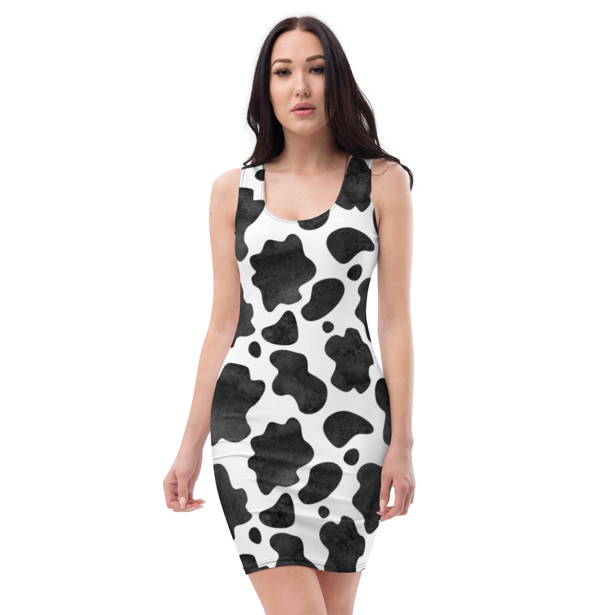 Cow print cheap bodycon dress