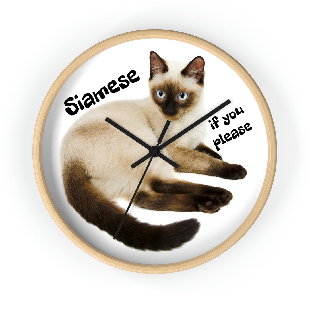 Rare Siamese Cat Wall Clock Etsy