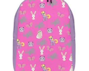 Women’s, Teens, or Girl’s High Quality Pink and Purple backpack, Kawaii bag, cats, unicorns, Pastel Goth Style, Barbie Pink, Cute backpack