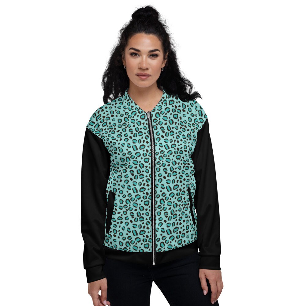 turquoise bomber jacket womens