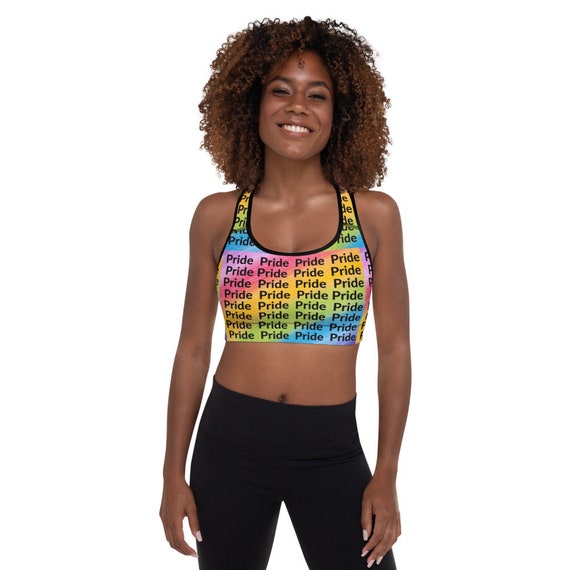 LGBTQ Pride Padded Supportive Sports Bra, Workout, Fitness, Exercise, Rare,  Unique, Summer Pride Month Gift 