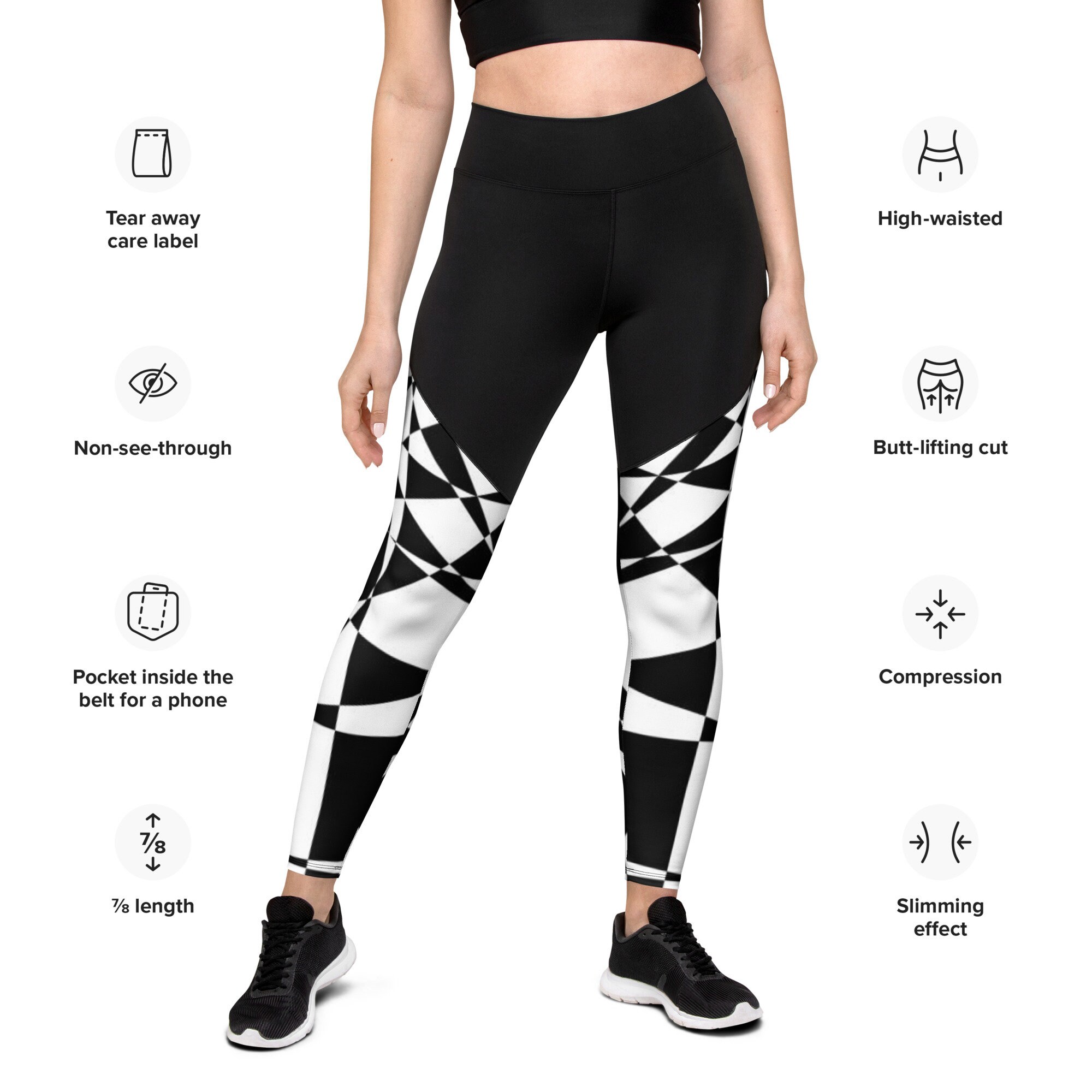 J'adore white designer legging with black skulls - black and white  gifts unique special b&w style