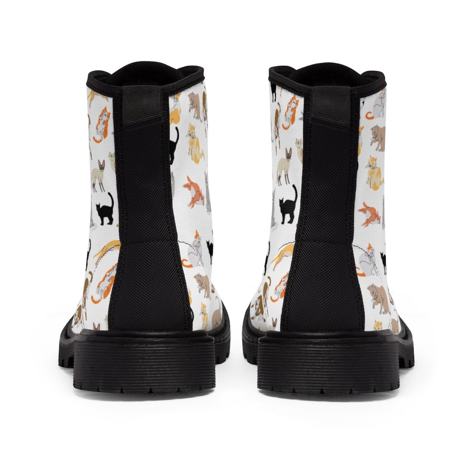 Women's Cute Kitty Cat Canvas Boots Cat Print Boots Cats Etsy