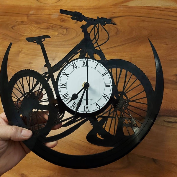 BMX MTB Mountainbike Schallplattenuhr KreatiVinyl Geschenkidee Wanduhr Vinyl Clock