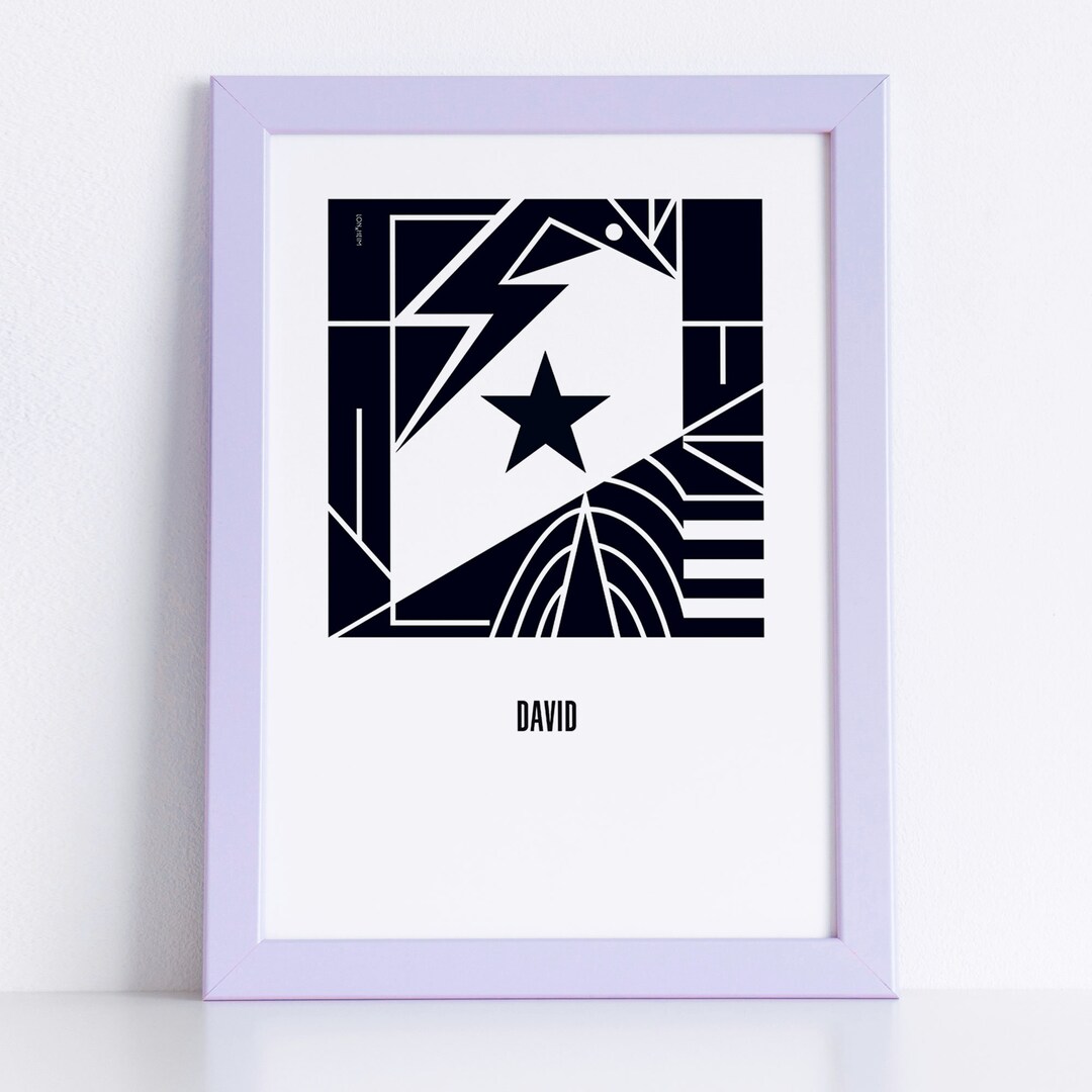 David Bowie Art Print – Blackstar Minimal Poster Wall Art Gift for ...